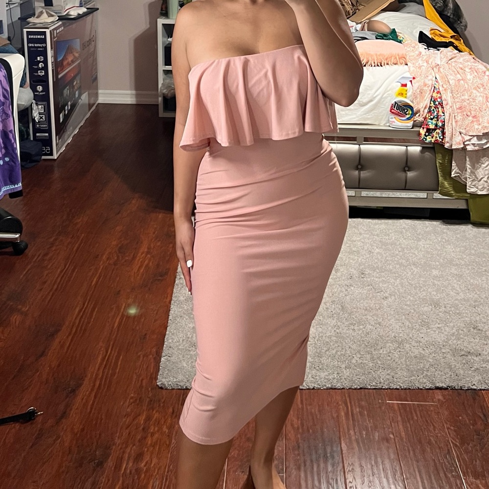 Pink Strapless Dress